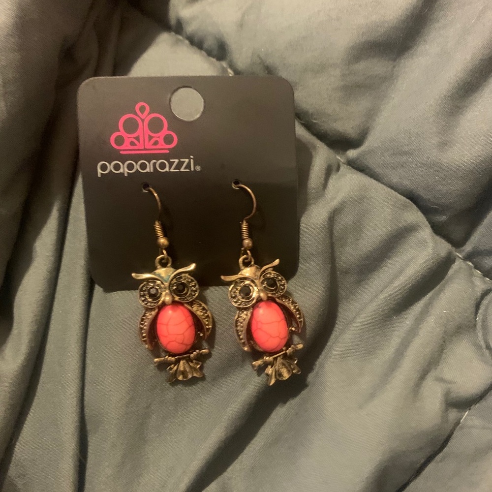 Pink Owl Earrings
